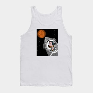 Elon Musk Rides SpaceX Starship To Mars Fan Artwork Black Background Tank Top